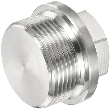 M METERXITY Tapón Macho - Enchufe de Cabeza Hexagonal Roscada, Accesorio de Tubería Sólida, Inoxible, Aplicable a Tuberías de Agua (M36x2, Tono Plateado)