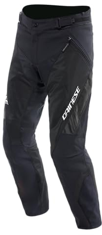 Dainese - Drake 2 Air Absoluteshell byxor, motorcykel vattentäta byxor, ventilerade, med avtagbara knäskydd, män, svart/svart, 44
