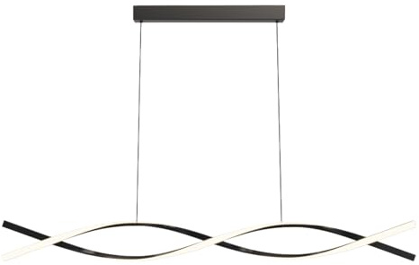 Zihoi Moderne LED Esstisch Pendelleuchte, 3000K/4000K/6000K 10%–100% Farbtemperatur Lampe Hängend, Dimmbar mit Fernbedienung Hängelampe für Küche, Wohnzimmer, Esszimmer, Schlafzimmer- Schwarz 150CM