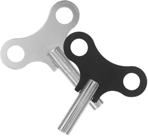 NULYLU Chiave di Carica Orologio in Acciaio 2 Pezzi, Strumento Leggero e Resistente per Riparazione Orologi da Parete e Uso Personale