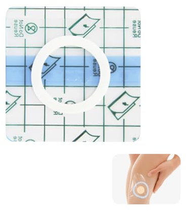 Cerotto trasparente impermeabile con anello, fissaggio senza principio attivo, cerotto vuoto, fascia impermeabile, seconda pelle, nastro medico, cerotto vuoto per ombelico (50 pezzi x 5 x 5 cm)