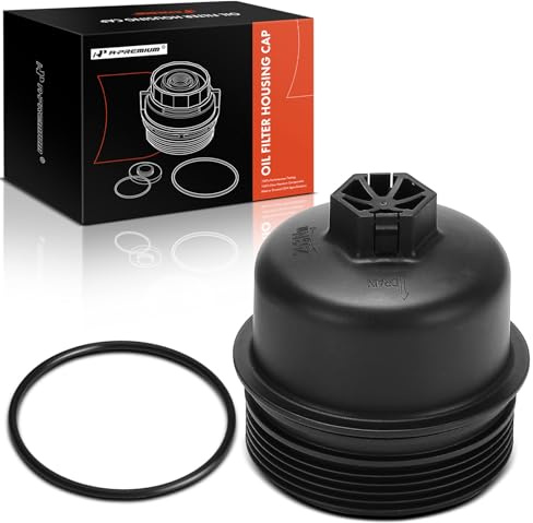 A-Premium Oil Filter Housing Cap Assembly Compatible with Jeep Renegade 2015-2018 & Dodge Dart 2013-2016 & Fiat 500 2012-2019, 500X 2016-2018, 500L 2014-2020, 124 Spider 2017-2020, 1.4L