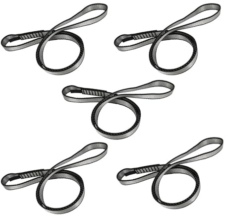 HoveeLuty Sangles d'escalade, 5 pièces, 17 mm, en Polyester, 21, 6 KN, Robustes, pour l'escalade en extérieur, la Descente en Rappel, la balançoire, Le Yoga, Les hamacs, Les bâtons d