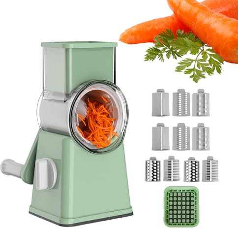 Romisco de queso rotativo, trituradora de queso,Rallador de queso rotativo con mango | Molinillo manual de ajo, picador de tuerca trituradora multifuncional para uso doméstico