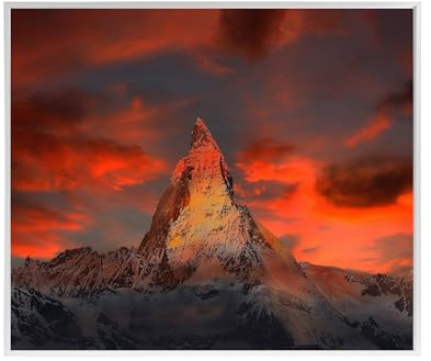 Behaglich Calefactor Bajo Consumo 300W con Diseño Decorativo, Calefacción por Infrarrojos Pared Hasta 120 °C - 1-3 Minutos para Alcanzar la Temperatura de Funcionamiento - TÜV - Atardecer