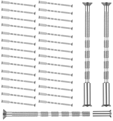 30 Set di Vite per Maniglie Porte, Set Bulloni Viti di Collegamento con Manicotto, M4 Viti di Fissaggio per Maniglie Porte e Manicotti per Connettori di Mobili Maniglia Porta Armadio