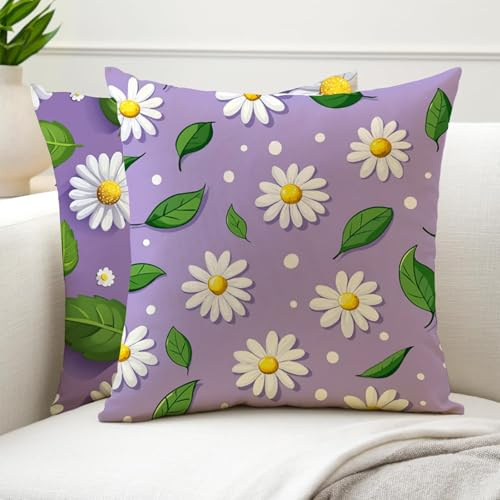 Cuscini da Esterno Impermeabili 45x45cm Viola Cuscini per Divano Set di 2 Impermeabili Velluto Decorazioni Casa Pianta Cuscino per Panca da Esterno Giardino, Sedie da Cucina, Patio Divano Auto G6-558