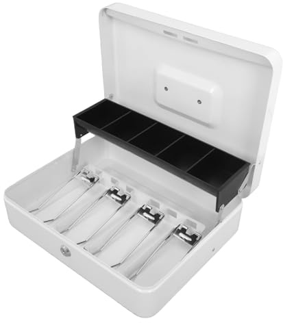 HOMSFOU Caja De Caudales Con Llave De Organizador De Divisas Para Dinero Caja Fuerte Para Recibos Para Pequeñas