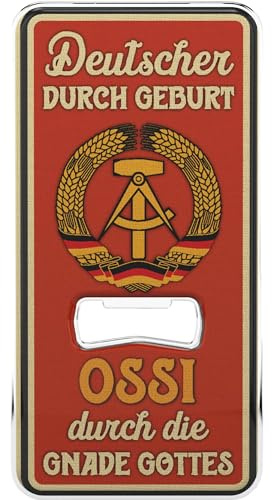 LANOLU Flaschenöffner lustig für Männer -OSSI DURCH DIE GNADE GOTTES- DDR Geschenke für Männer, cooler Bieröffner lustig, DDR Produkte Haushalt passend für DDR Geschenkbox