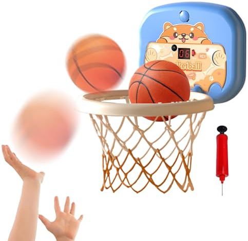 Derwrtup Mini Basketballkorb Für Drinnen | Basketball Spiel Mit Korb - Wandmontiertes Ballspiel Mit Anzeigetafel Für Jugendliche Kinderzimmer Schlafzimmer Schule