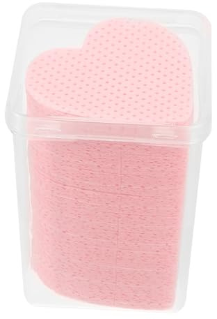 FIXOSHEE Lingettes pour Ongles 200 Pièces de Cœur en Coton Doux et Non Pelucheuses Capacité Élevée pour Soin des Ongles à Domicile