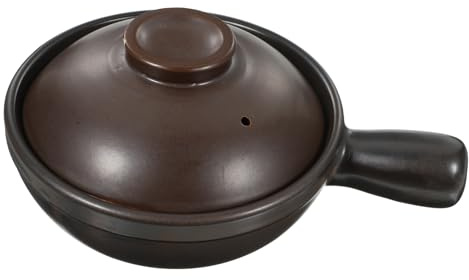 TOYZFRIENDY Cazuela de Porcelana Tradicional Alta Temperatura con Mango Único para Cocina Doméstica para Guisos Sopas y Arroz Resistente al Fuego Directo y Horno