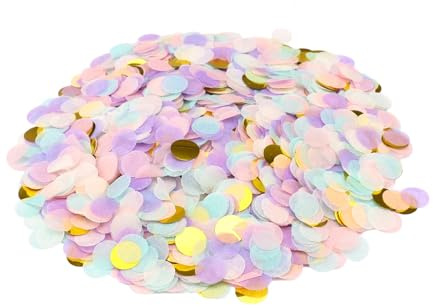 Konfetti,50 g Buntes Konfetti,Runde Papierkonfetti,Biologisch Abbaubares Konfettis,2.5 cm Konfettikanone für Hochzeiten,Geburtstage,Weihnachten und Tischdekorationen,Lila-Gold