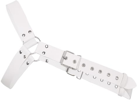 Riismen Harnais De Poitrine En Cuir Synthétique Bretelle Dépaule Ceinture De Cage Corporelle Tenue De Club Cosplay Punk Gothique Pour Hommes Blanc Taille unique