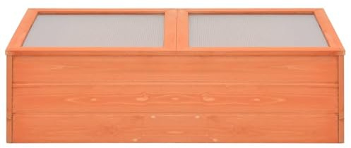 Serra in legno, serra giardino con pannelli PC e legno massello, fioriera profonda per piante, dimensioni 100x50x34 cm per protezione dal gelo, spazio esterno per verdure erbe aromatiche e fiori