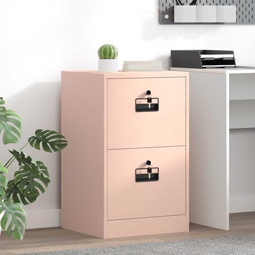 INLIFE Cabinet de Dossier Rose 44 x 50 x 106.5 cm Acier Laminé à Froid-891611