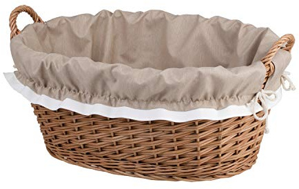 e-wicker24 Alles aus Weide Oval naturfärgad pilskål, tvättkorg av vide, pilkar i naturlig färg, pilkorg i badkarform