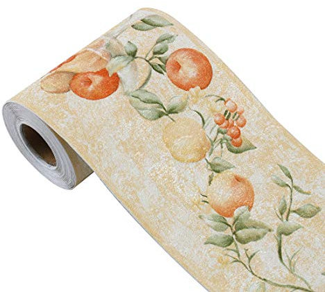 Sourcingmap - Bordo di carta da parati 3D, autoadesivo, rivestimento da parete, in PVC, per cucina, bagno, camera da letto, decorazione da parete, motivo frutta Verde