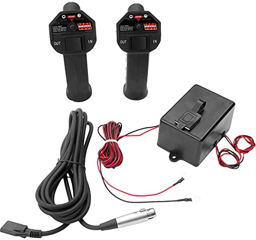 WINCHMAX 24v Wireless Winch Remote Controls. Twin 'SL' Series Handheld Controllers with Large Grips. Control Box 75mm x 105mm x 60mm. Operating Range Over 100ft / 30m.