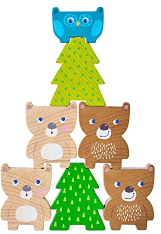 HABA 306705 - Stapelspielzeug Waldfreunde, Steck - & Stapelspiel ab 2 Jahren, Made in Germany