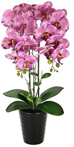 Künstliche Orchidee 58cm im Topf Kunstorchidee Blume Kunstblumen Kunst Orchidee Kunstorchidee Phalaenopsis Kunstpflanze wie echt Hochzeit Deko Seidenblume Real Touch Blüte Tischgesteck Seidenblume