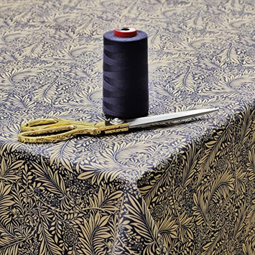 Jolee Fabrics William Morris Cotton Fabric Tablecloth | Square Table Cloth 100cm x 100cm | Patterned Floral Table Cover For Dining, Kitchen & Coffee Tables (Larkspur Navy)