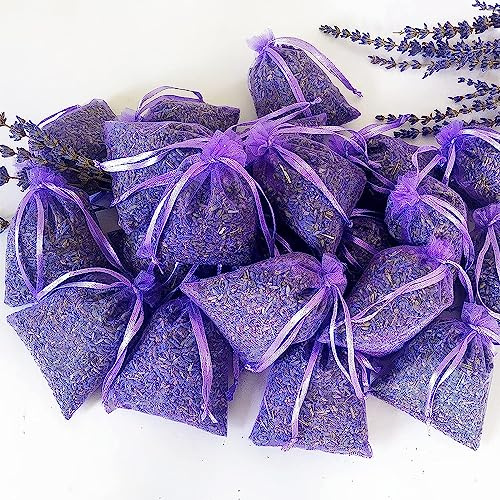 Cedar Space Lavender Sachet bags for drawers and closets,16 Lavendar Sachet Bags,Filled with Premium Grade Dried Lavender,Bridal Shower Favors,Home Fragrance sachet packets,Closet Deodorizer Freshener