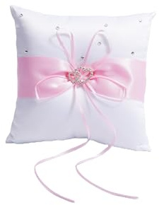 QIRMIZI Ringkissen, Perlenringkissen, Ringträger, Ringhalter für Strandhochzeit, Hochzeitszeremonie, Antrag, Rosa