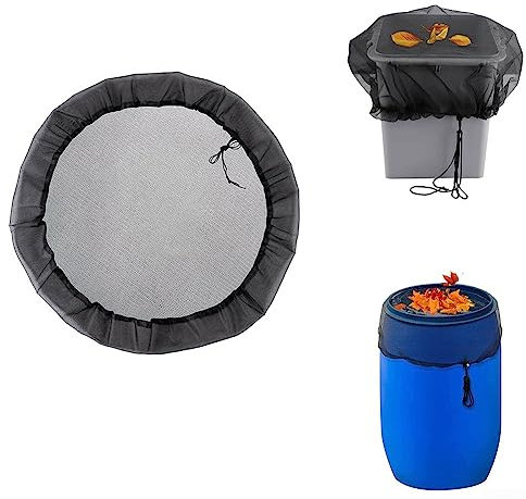 Cubierta de barril de agua, cable de red de barril de lluvia, cubierta de agua, tapa de protección ajustable para jardín al aire libre, colillas de lluvia - 120 cm