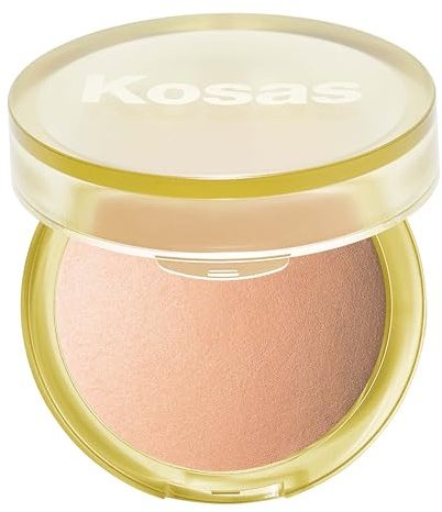 Kosas Sun Show Glowy Warmth Baked Bronzer - Contouring Powder for Cheekbones, Nose & Jawline - Enriched with Concentrated Fatty Acids - Talc-Free, Vegan & Hypoallergenic - Waves