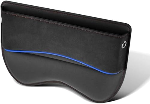 LANAZU Aufbewahrungsbox für Autositze, für Audi A1 A3 A4 A5 A6 A7 A8 Vordersitz Autositz Seitentaschen Organizer PU Leder Lückenfüller Organizer Gap Organizer,A Black