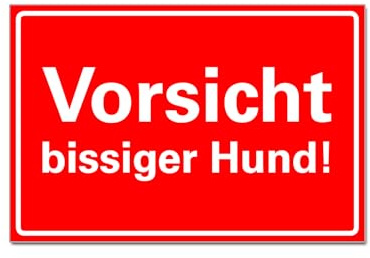 BUEWA Schilder Vorsicht bissiger Hund Schild Hinweisschild Warnung Hartschaum 30x20 cm