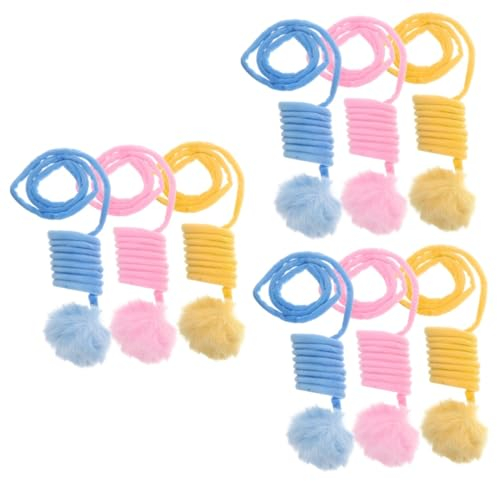 VANZACK 9stücke Interaktive Katzenspielzeuge Widerspenstige Kratzbälle Mit Federn Für Kätzchen Bunte Bouncy Spielzeuge Aktivität Und Kratzinstinkte