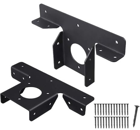 Ronyme 2 Stück Pergola-Halterungen, 3-Wege-Verlängerungshalterung, Hardware aus Metall, einfach zu installieren für 4 x 4 Holzpfosten, verstellbare Eckwinkel