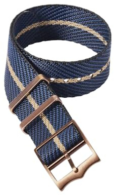 PEtbon 20mm/22mm Bracelet de montre tissé en Nylon, boucle ardillon Bronze/argent, pour Sports de plein air, bracelet