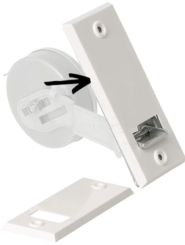 Rollwin 1x Blende für Rolladen Gurtwickler Unterputz 135mm Lochabstand - aus Deutschland - mit Gurtwickler Blende Weiß - ohne Gurt - für 23mm Rolladengurt geeignet - Rollo Wickler mit Abdeckblende