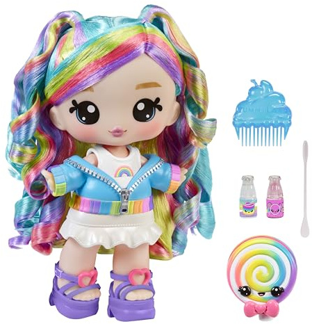 Yummiland Large Doll and Lip Gloss Pet - Skyler Rainbow Belt, Viene con Kit DIY, Adecuado para Niños Mayores de 4 Años