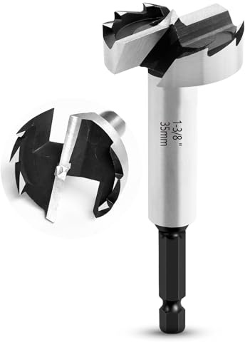 NICAVKIT Professionell skogsborr 35 mm för trä, 35 mm Forstner borrbit trä hålskärare med sexkantsskaft, träborr krukborr konstborr för trä