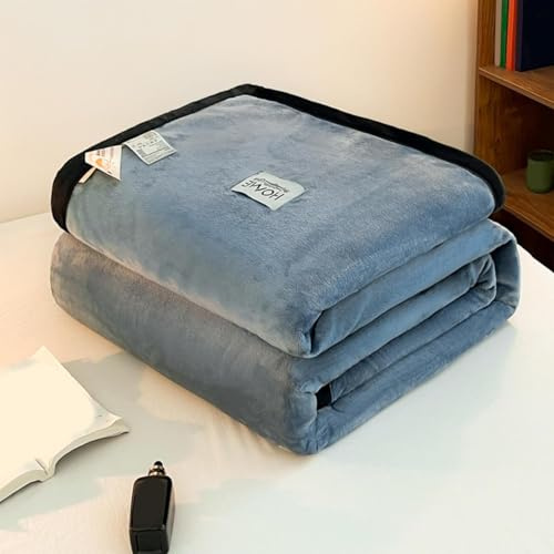 Morbida e Accogliente Coperta per condizionatore in Flanella - Peluche ad Alta densità per Il Massimo Comfort,Blu Scuro,Taglia Unica