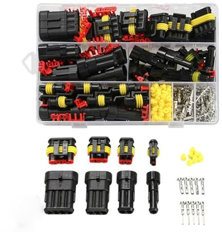 352Pcs Automotive Electrical Connectors - Waterproof Terminals, 1/2/3/4 Pin, Various Wire Plug Kits - Suitable For Cars, Motorcycles, Ships