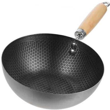 MOLUCKFU Honeycomb Wok Stainless Steel Nonstick Structure Chinese Wok Pan for Induction Electric Gas Stove Kitchen Cooking