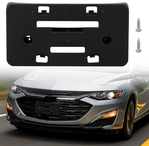 Front License Plate Bracket Compatible with Chevy Malibu 2019 2020 2021 2022 2023 2024 2025, Front Bumper License Plate Holder Mounting Frame, Replacement for GM1068208, 191275716304, 84524301
