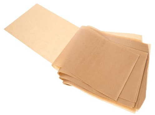 UKCOCO 120 feuilles Papier de Cuisson Antiadhésif pour Friteuse à Air Parchment de Couleur Naturel pour Congélation Séchage et Cuisson de Plats Variés