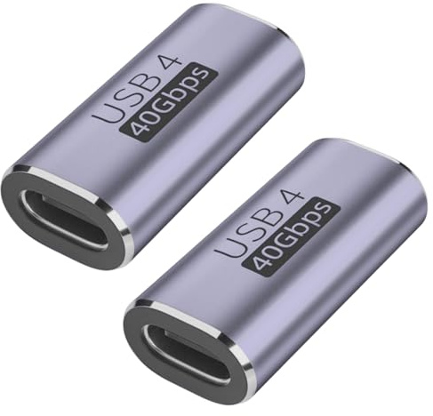 kwinfei 2 Stück USB C Buchse auf USB C Buchse Adapter, 40Gbps USBC Kupplung unterstützt 8K@60Hz, 100W Schnellladung, Kompatibel mit Laptops, Tablets, Dockingstationen und USBC Female to Female