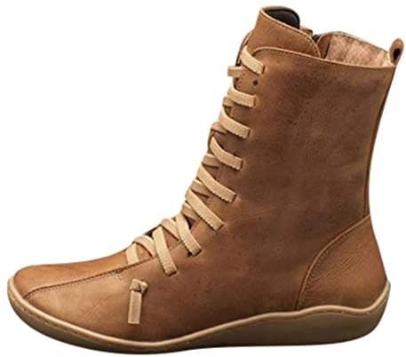 Generisch Bottines pour femme Bottes Léopard Cheville pour femmes Short Petite cheville Bottes Chaussures Bottes Bottes, marron, 40 EU