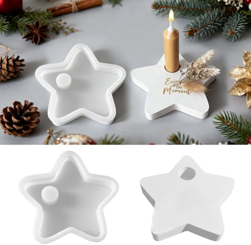 Silikonformen Gießformen Stern, Sterne Silikonform Weihnachten, Stern Kerzenhalter Formen, Sterne Kerzenform Giessformen, Weihnachten Gipsformen zum Gießen für Bastelarbeiten