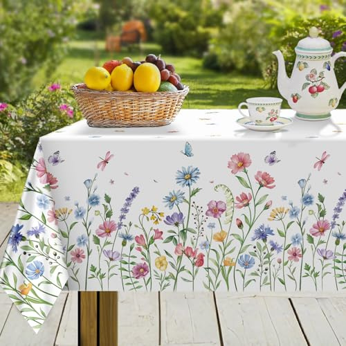 hometrixx Mantel Mesa Rectangular Flores Silvestres Mariposas 152x213 cm