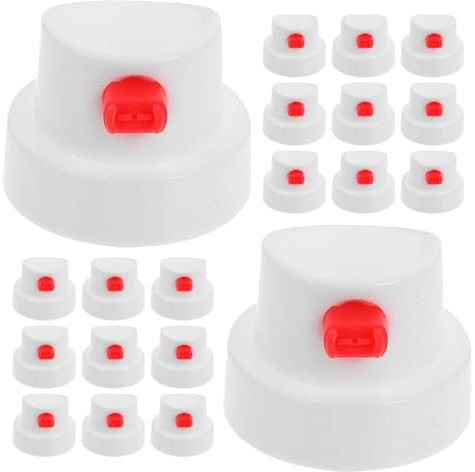 Gogogmee Lot de 30 Embouts de Peinture Aérosol Rotatifs Blancs, Buses Larges et Étanches pour Graffiti, Accessoires Spray pour Peinture en Aérosol, pour Travaux Artistiques et Réparations