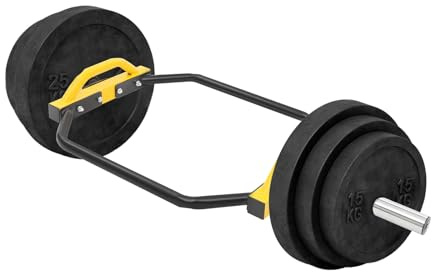 MEELRYD Olympic Hexagon-bar, hexagon hantelstång, hex Deadlift Squat Bar, hexagonstång upp till 150 kg, sexkantig hantelstång för knäböj, korslyft (gul)
