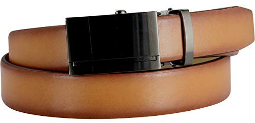 LINDENMANN Premium Handmade in EU Herren Ledergürtel/Automatik-Gürtel, Rindledergürtel Herren, cognac, Größe/Size:90, Farbe/Color:braun